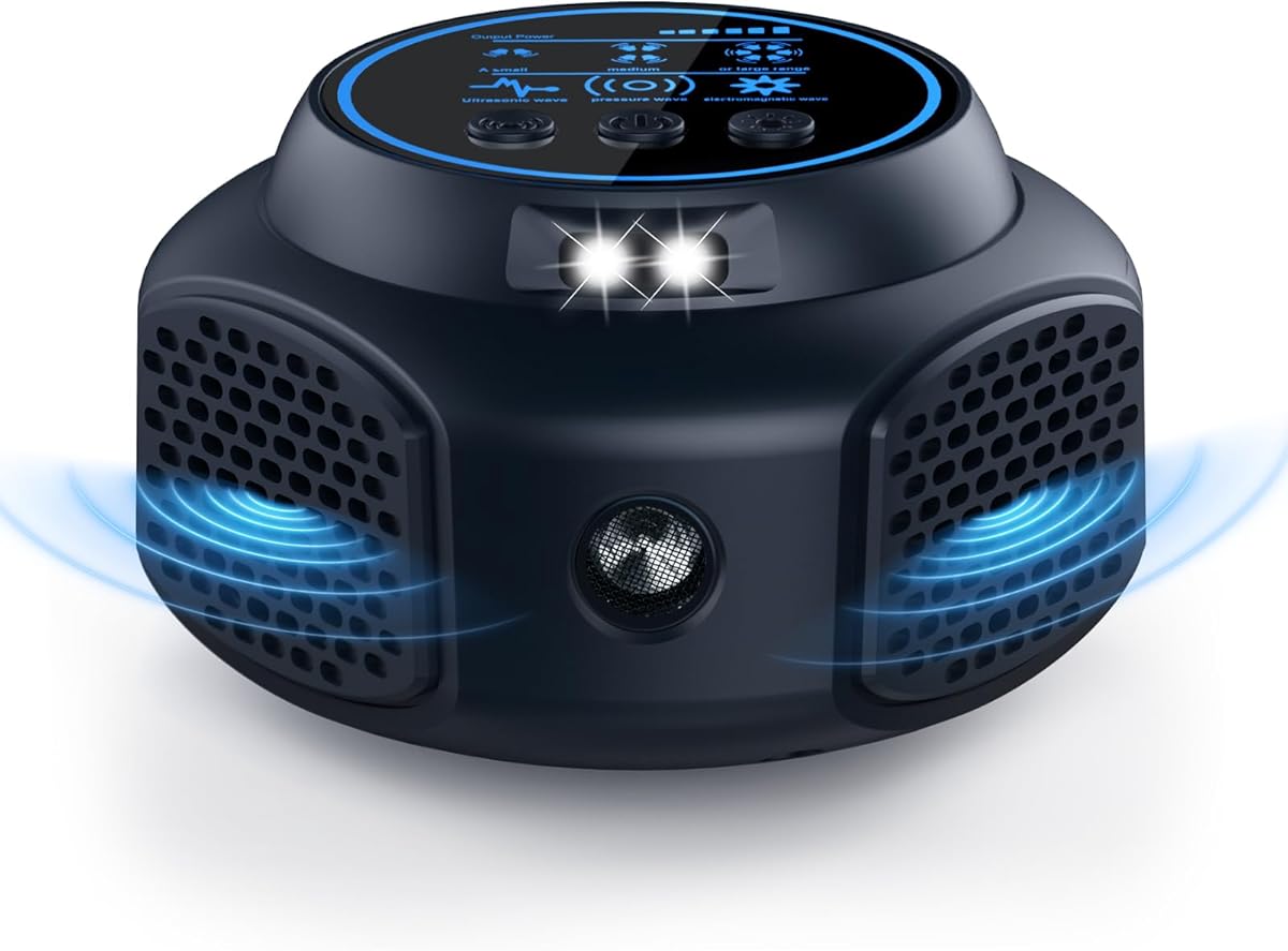 Ultrasonic Pest Repellent Plug-in, Electronic Mouse Traps & Insect Repellent, Pest Control for Rodent, Roach, Ant, Squirrel, Spider, Bugs, Mouse, Rat, Bat for Home, Office, Warehouse Black 1 Pack