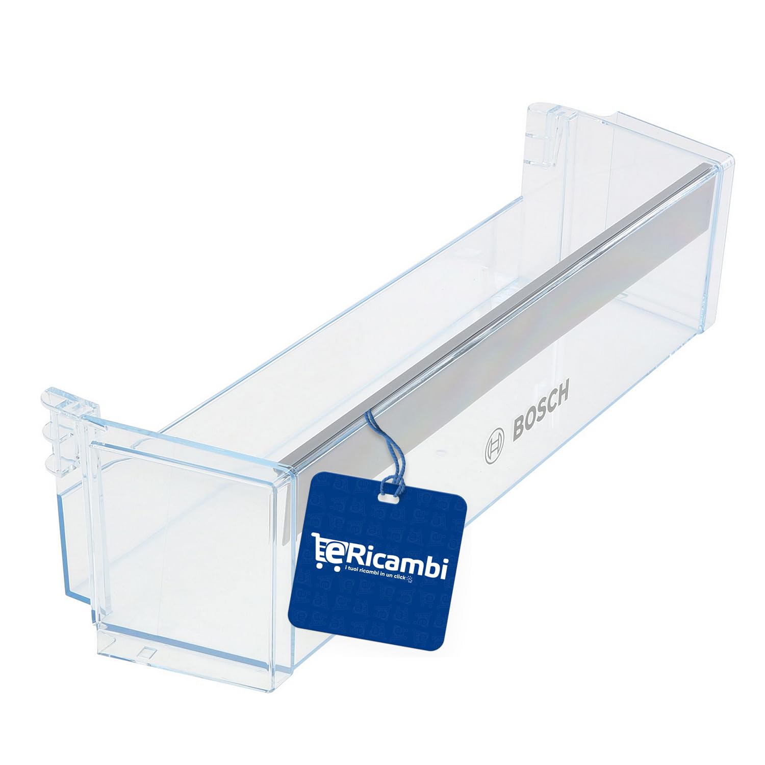 eRicambi® Mensola Balconcino Ripiano Bottiglie Inferiore per Frigorifero, Compatibile con Bosch, Dimensioni: 436x113x100 (mm) Per Modelli: KIL22 KIN86 KIR21 KIV67