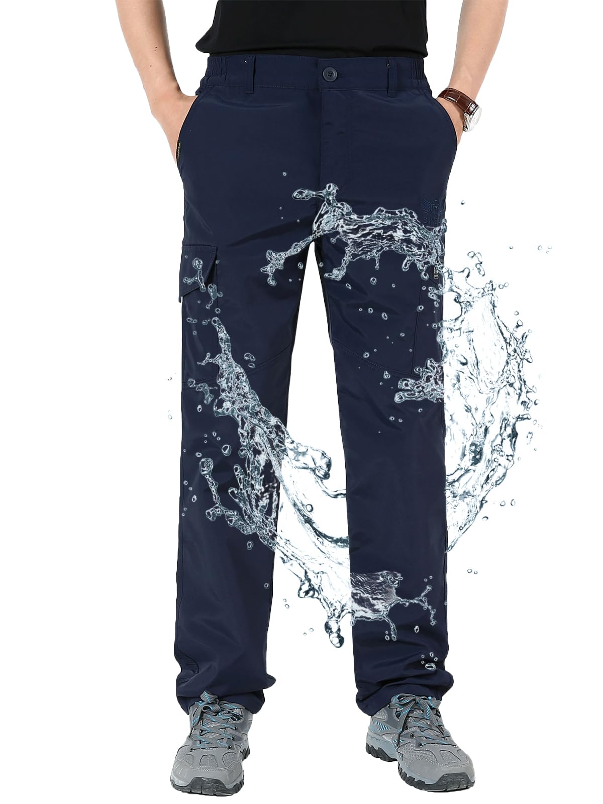 Aotoyou Wanderhose Herren Hose Wasserdicht Cargohose Schnelltrocknend Outdoorhose Softshellhose Trekkinghose Funktionshose Männer mit 6 Taschen