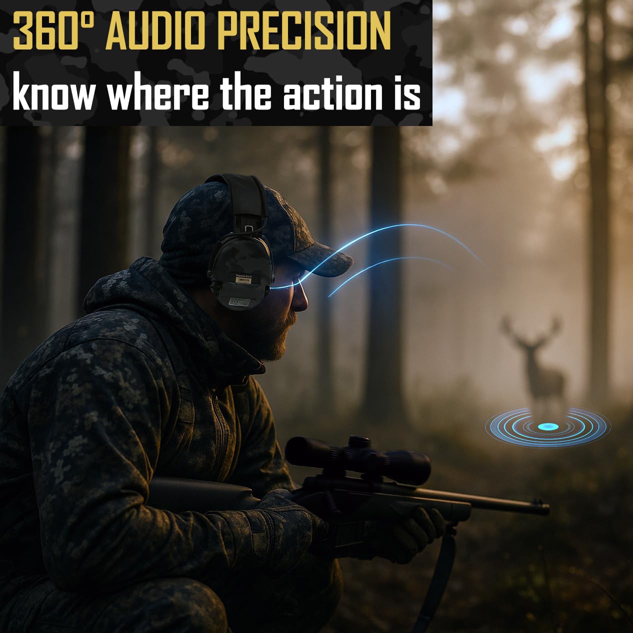 Sordin Supreme Pro-X LED Limited Night Camo Edition - Cuffie antirumore per caccia e tiro sportivo - cuffie antirumore attive
