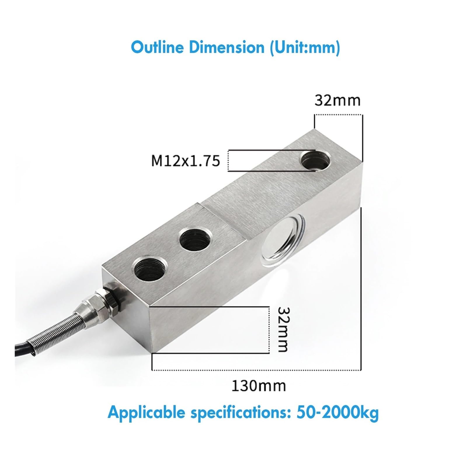 Célula de carga Sensor de celda de carga con módulo de plataforma de pesaje, báscula de cinta de pesaje de presión de puente de báscula dinamométrica(0-500KG KIT)