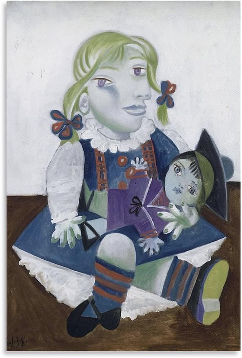 Amazon.co.jp: Pablo Picasso パブロ・ピカソ人形を抱くマヤ アート