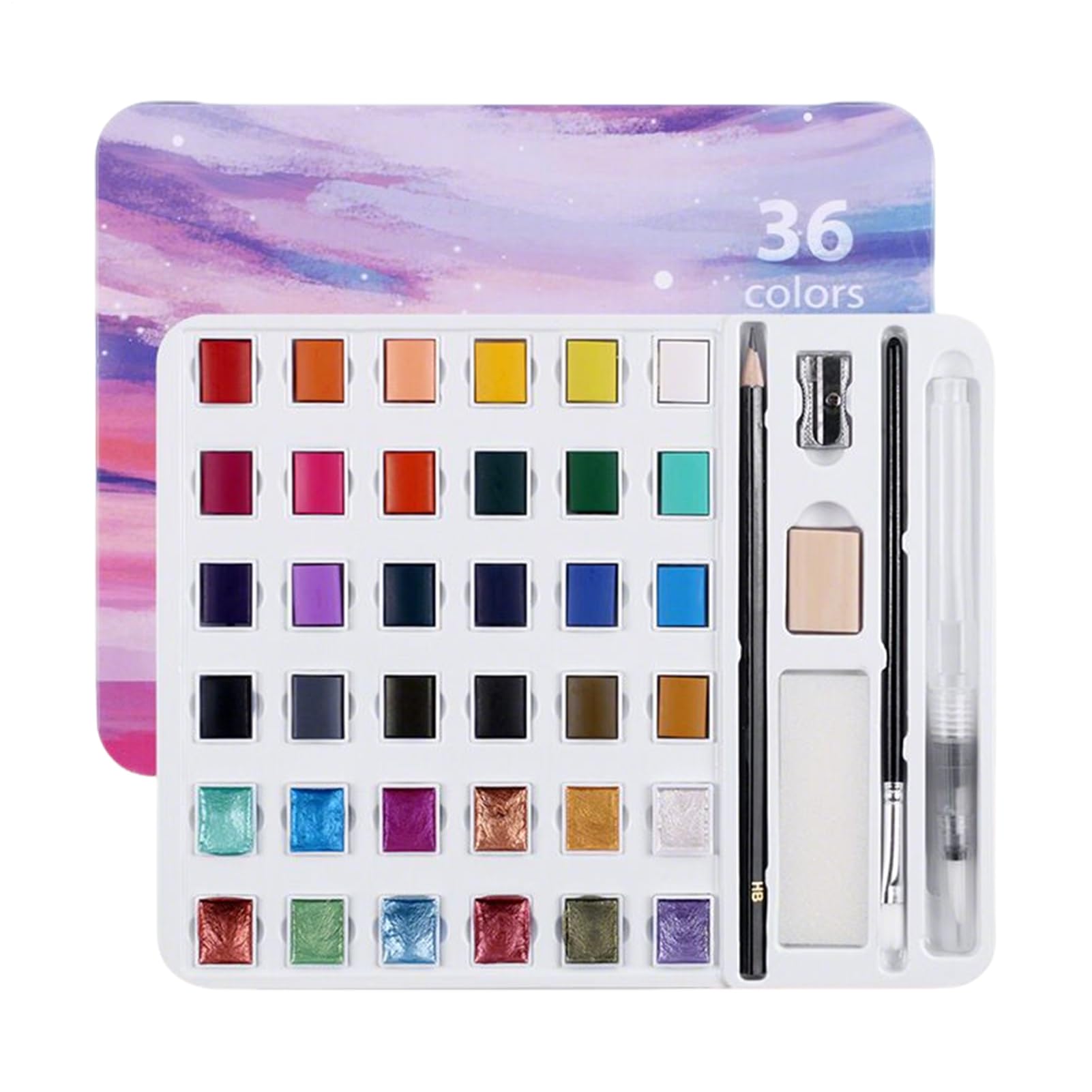Kit peinture aquarelle nomade 36 nuances pour projets artistiques créatifs
