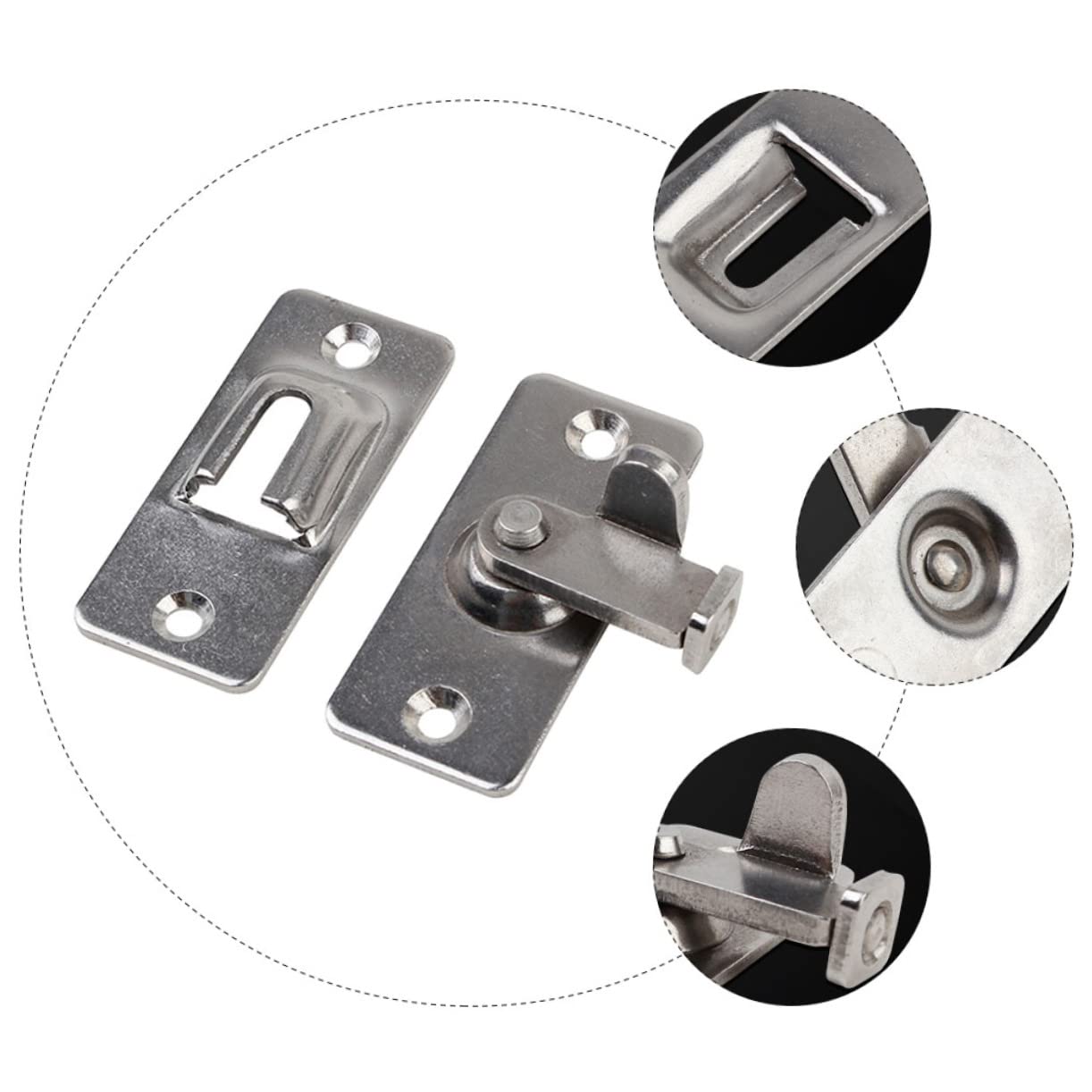 NUOBESTY 1 Set Serratura per Porta Scorrevole Inossidabile Chiusura Duratura per Interni Ed Esterni Facile Installazione e Manutenzione Sicurezza Affidabile con Design