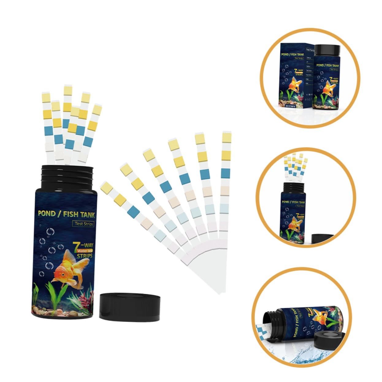 5 Set Strisce Reattive Per Il Test Della Qualità Dell'Acqua Kit Per Il Test Dell'Acqua Strisce Reattive Per Piscina Per Il Test Dei Pesci Che Nuotano 50 pezzi*5