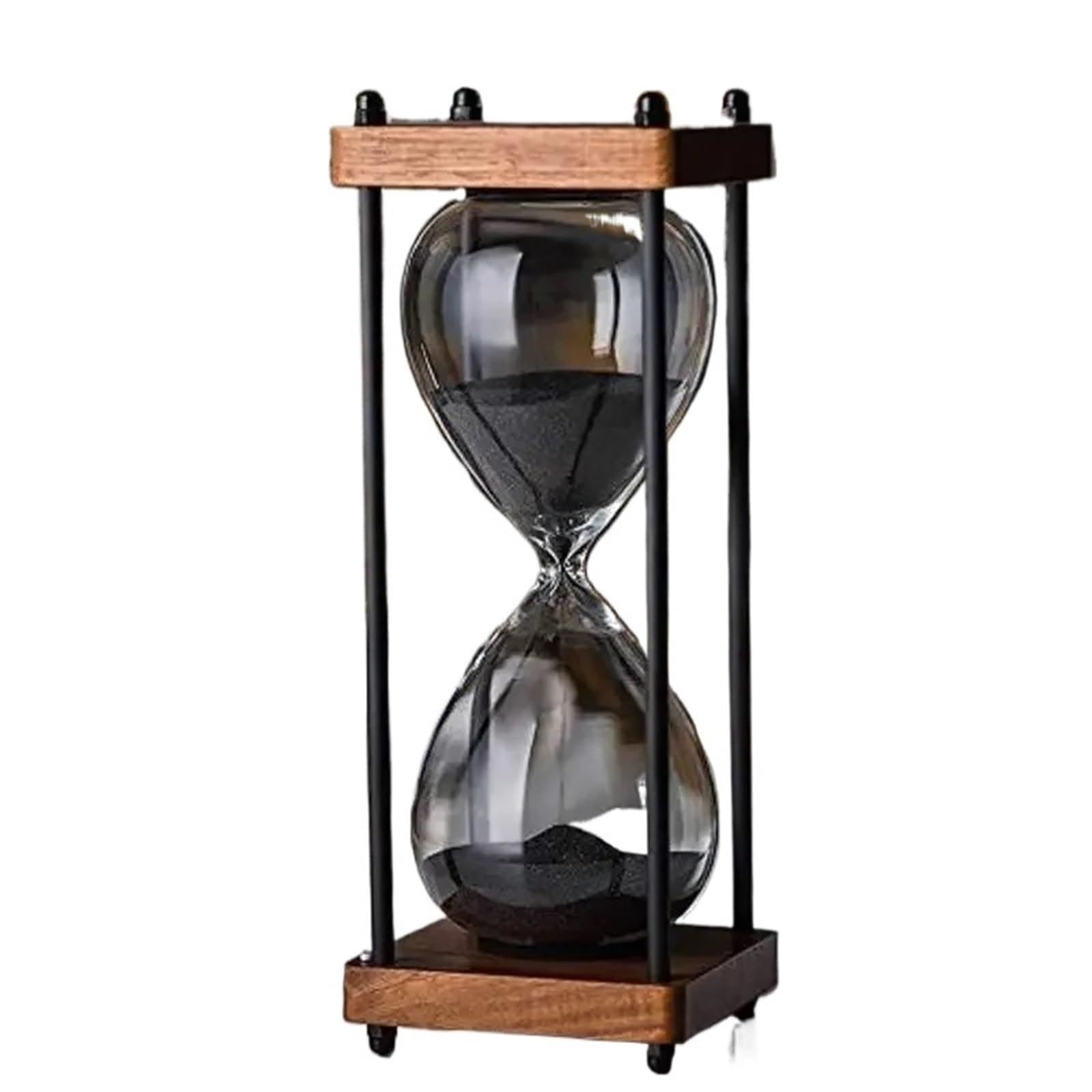 Wooden Hourglass Timer, Hourglass Sand Timer 60 Minute(Black)