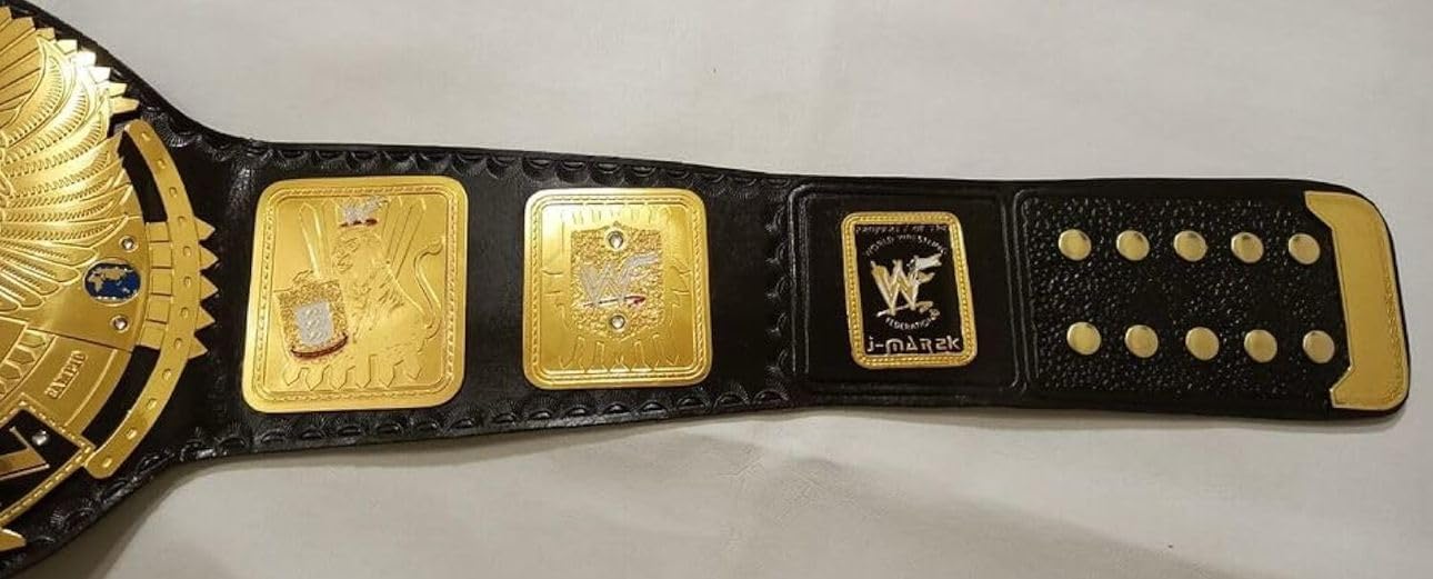 Big Eagle Championship - Cinturón de piel para lucha, tamaño adulto, 2 mm, latón, negro y dorado