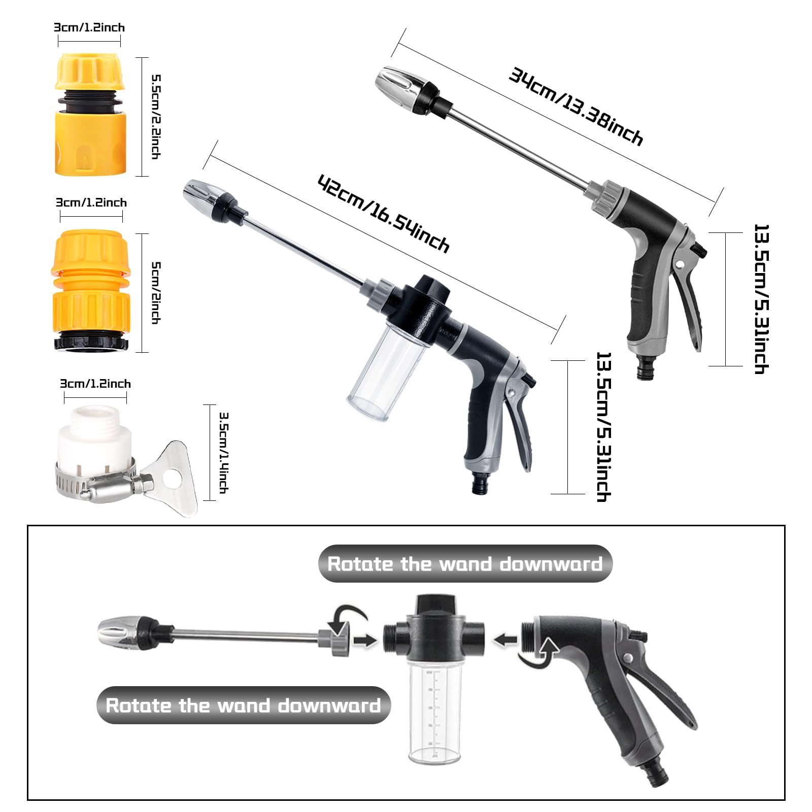 Aquoxis Pressure Washer,2026 New Portable High Pressure Hose Hawk Pressure Washer Gun with Adjustable Spray Nozzle,Handheld Cleaning Machine for Car,Patio,Garden and Outdoor Surfaces - 5