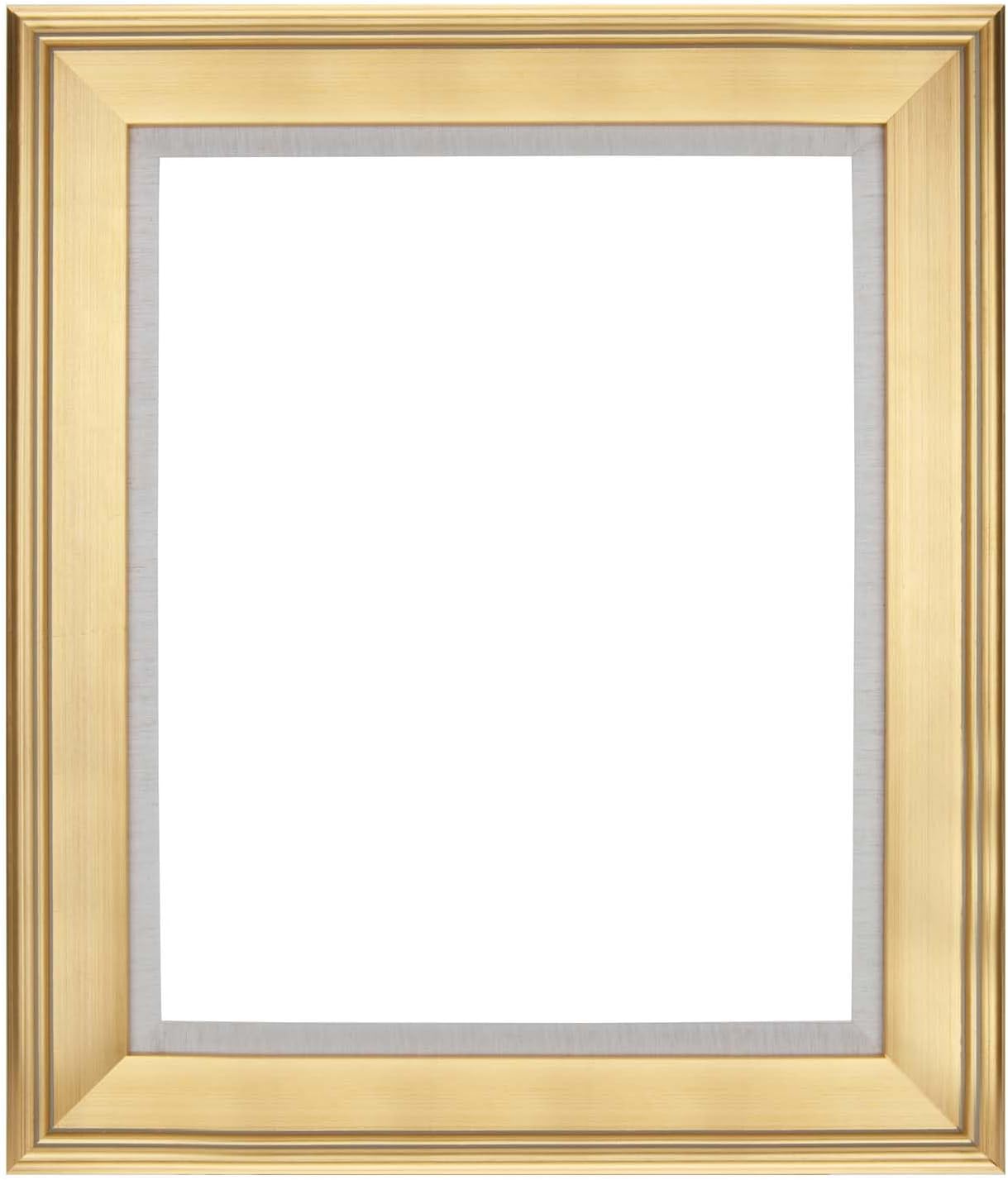 Creative Mark Elegant Plein Aire Gold Frame with Linen Liner | 16x20" Ornate Picture Frames | High-End Open-Back Frame | Vintage Photo Frame | Gessoed Wood | 3-inch Wide Moulding | No Glass or Backing
