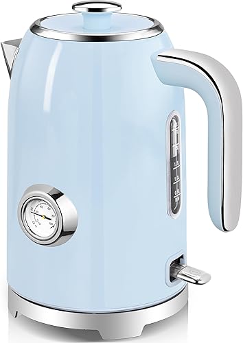 Miniatura 12 de SUSTEAS Hervidor eléctrico – Hervidor de té caliente de 57 onzas con termómetro, olla de té de acero inoxidable de calentamiento rápido de 1500 W,