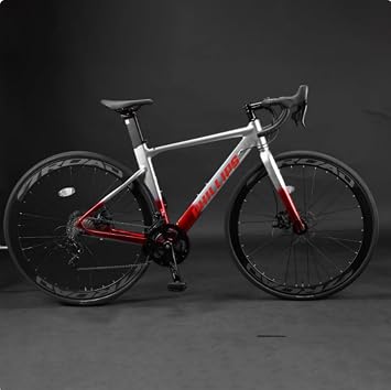Carbon Disc Road Bike, Integrated Design Racing Bicycle Frame Carbon Fork, Shimano Derailleur System 18 Speed Disc Brake Road Bike, 700C Racing Lightweight Tires for Men or Women 18 Speed / Medium 480mm Height 163-17, Silver