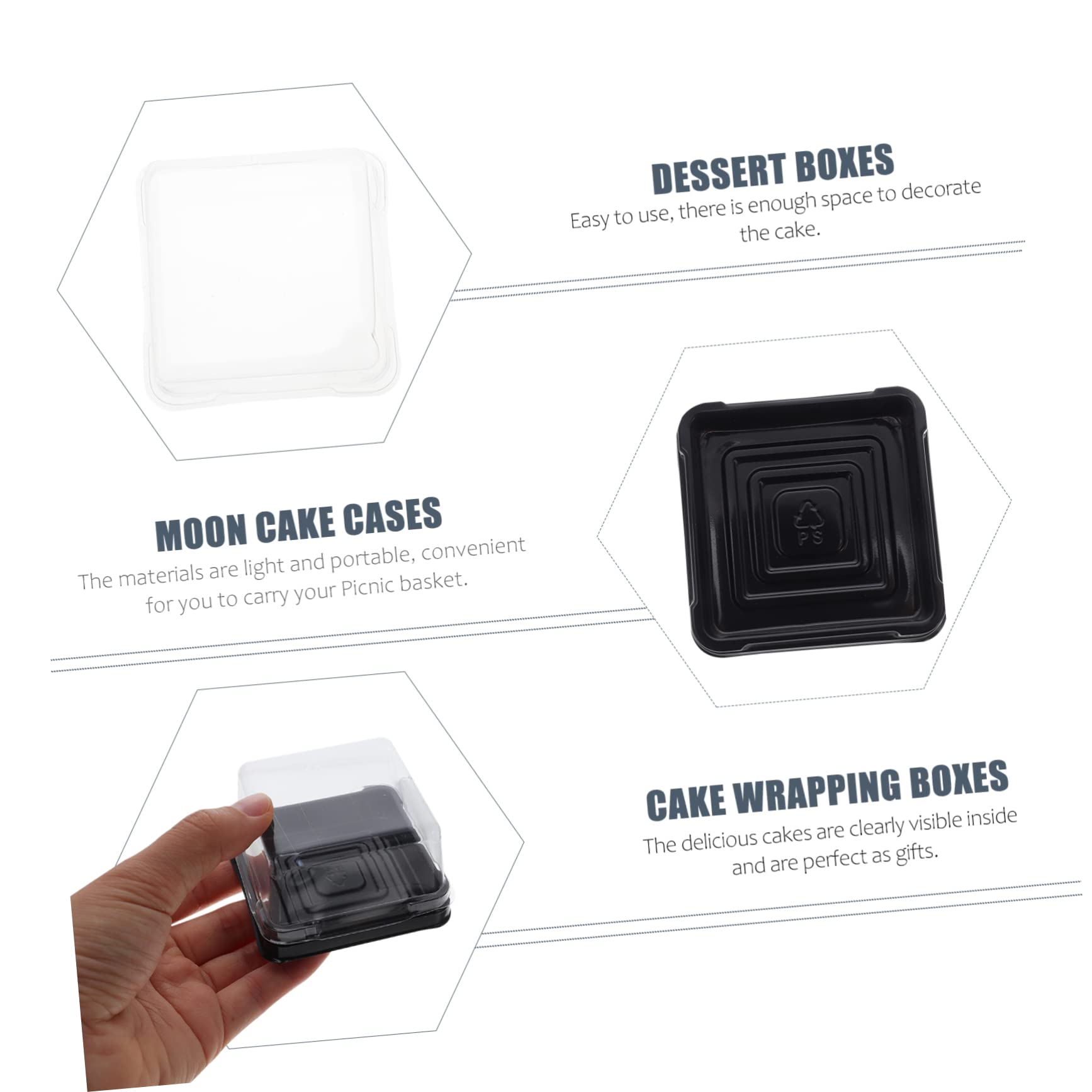 FUNOMOCYA 100Pcs Moon Cake Wrapping Boxes Egg Yolk Puff Holder Dessert Packing Containers for Easy Assembly and Transportation