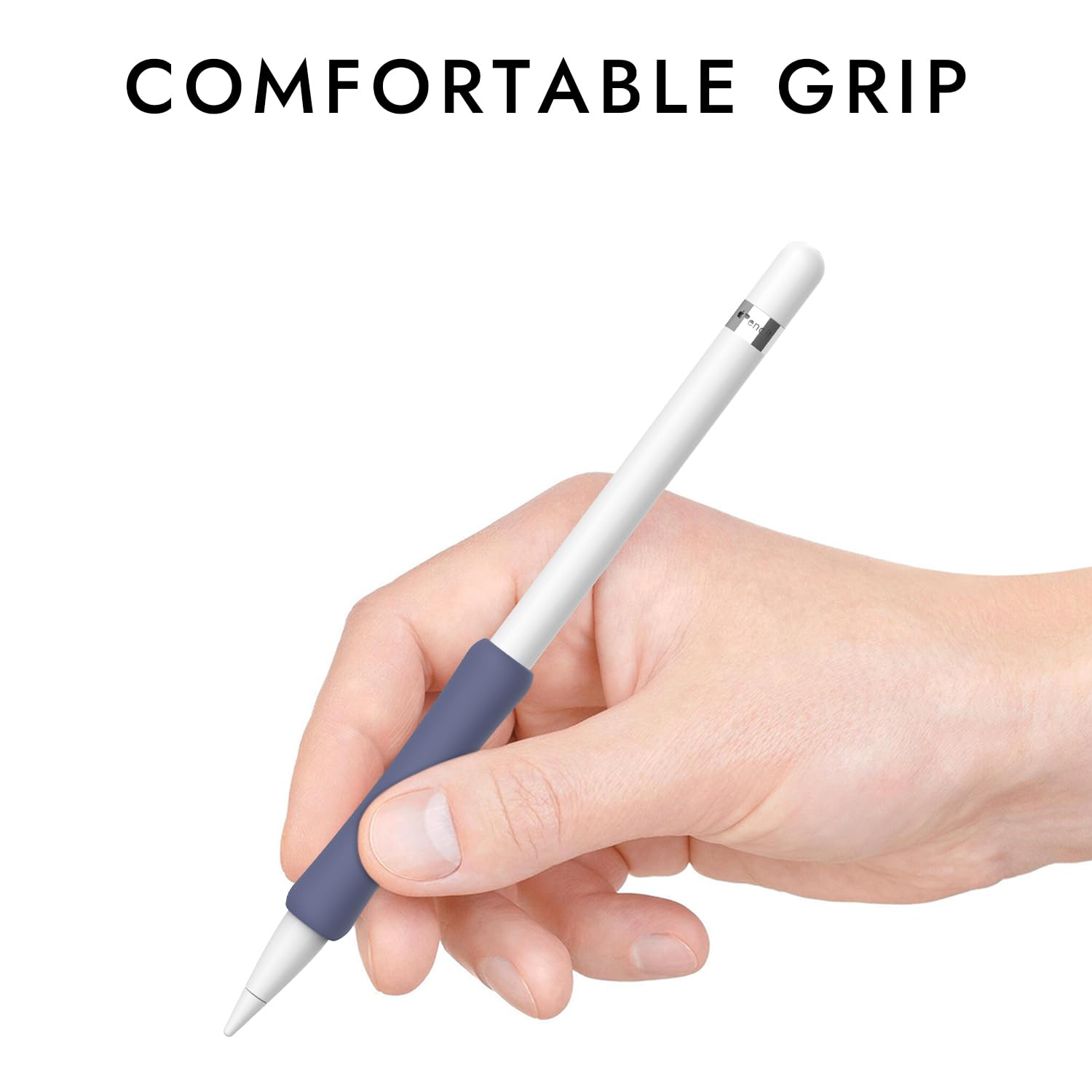 Silikonowy uchwyt kompatybilny z Apple Pencil 1. generacji, Apple Pencil 2. generacji, Apple Pencil Pro i Apple Pencil USB-C ergonomiczny uchwyt (biały/ciemnozielony/ciemnoniebieski/czarny)