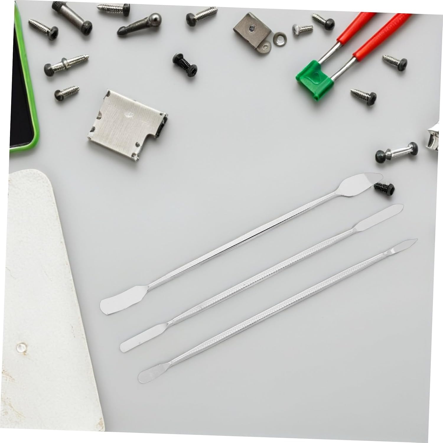 7pcs Stainless Steel Spudger Pry Tool Set for Smartphone and Laptop Repair, Professional Electronics Disassembly Kit for Mobile Phone Maintenance