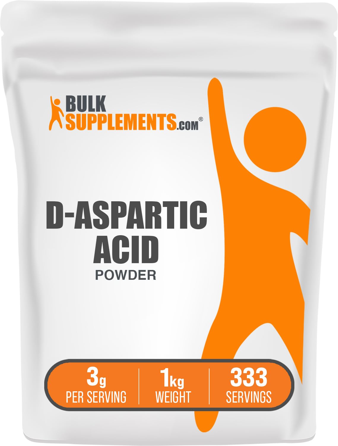 BulkSupplements.com D-Aspartic Acid Powder - D-Aspartic Acid Supplement for Men, Unflavored Amino Acid - Pure & Gluten Free, 3g per Serving, 1kg (2.2 lbs) (Pack of 1) 2.2 Pound (Pack of 1)