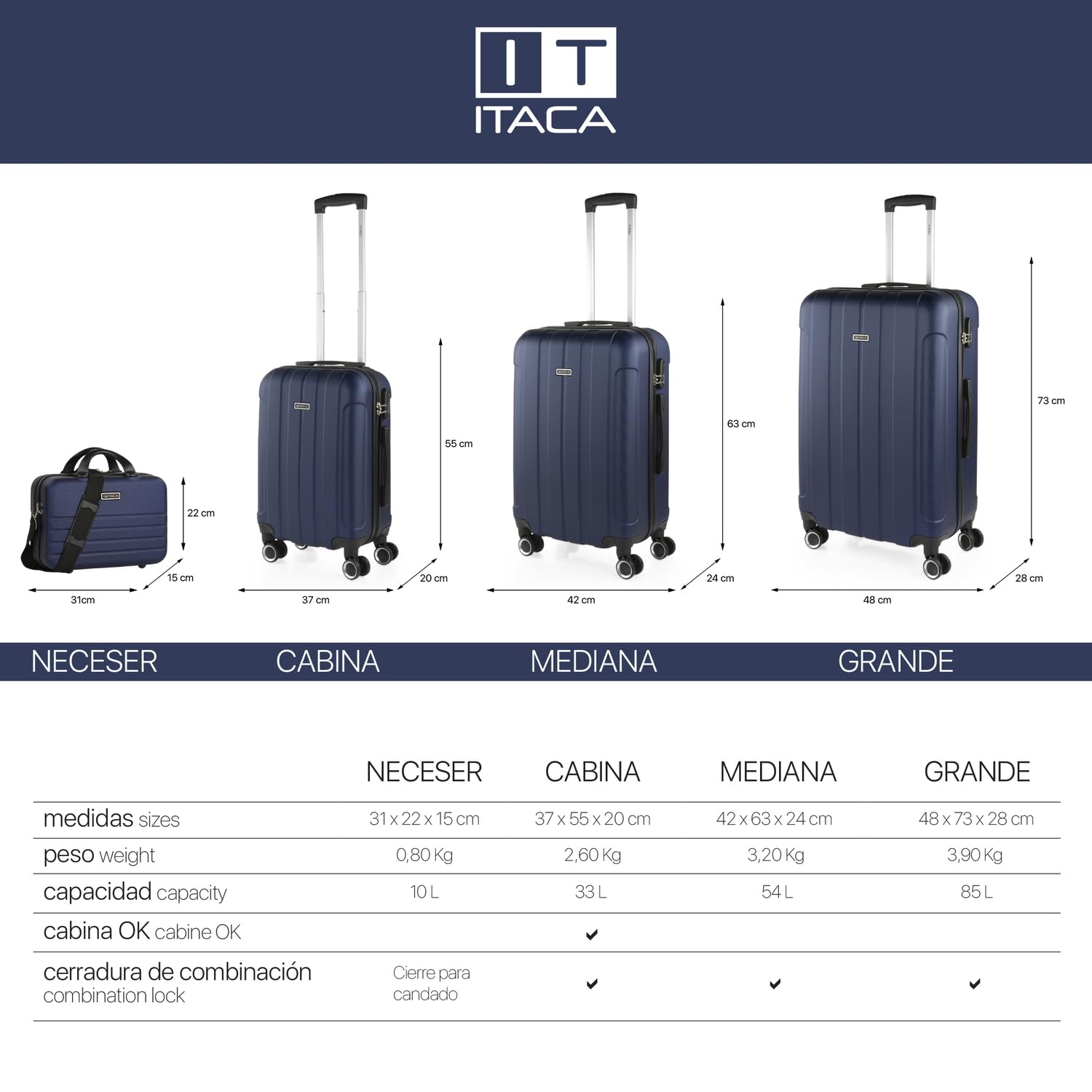 Handgepäck Koffer Trolley - Reisekoffer Mit Rollen und Reisekoffer Hartscha