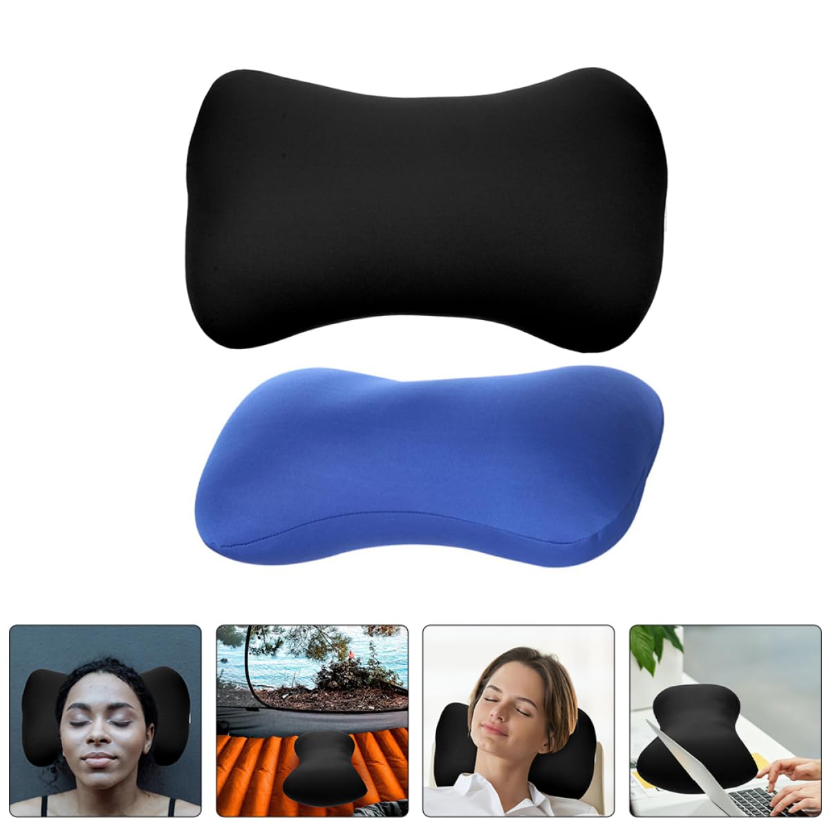 Happyyami 4piezas Almohadas De Viaje Almohadas Cervicales Ergonómicas Accesorio De Descanso para Oficina y Automóvil Soporte Ligero y Portátil Alivio De Fatiga Cervical