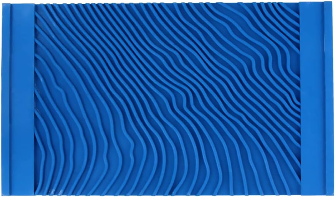 Auniwaig MS13 Wood Graining Painting Tool,Graining Tool, Art Paint Rubber Wood Grain Graining Print Wall Painting Decoration DIY Tool Blue,210mm x123mm x8mm 2pcs