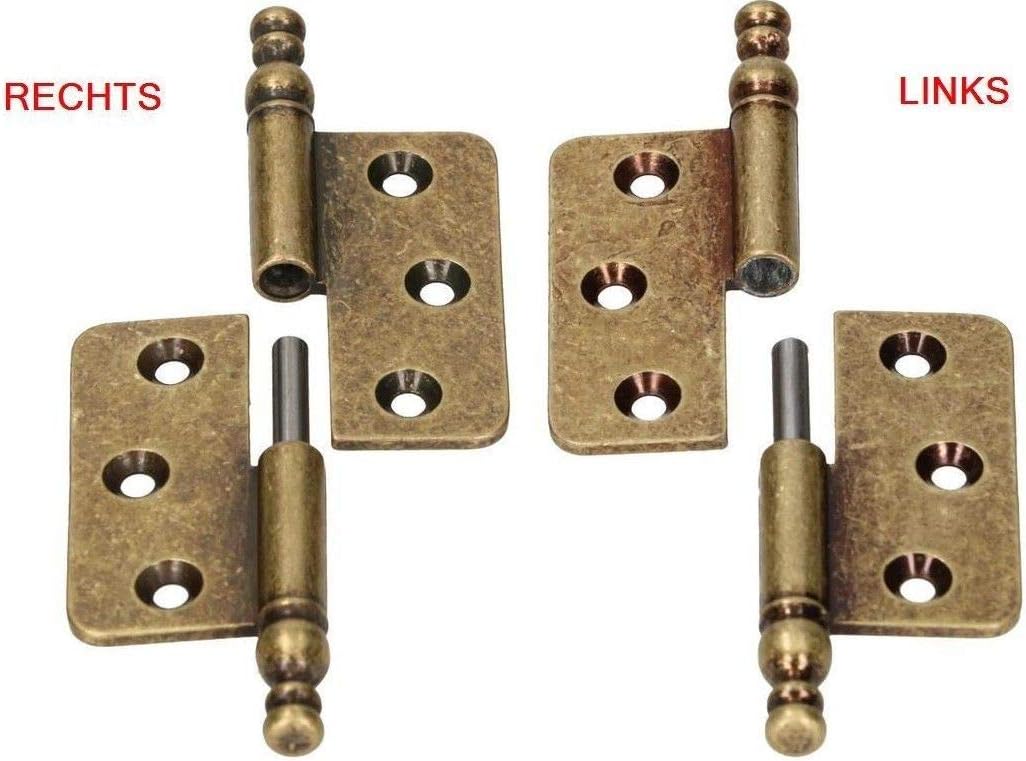 KOTARBAU Decorative Hinges 45 x 45 mm Furniture Hinge Universal Rust-Resistant Left Robust Practical Brass