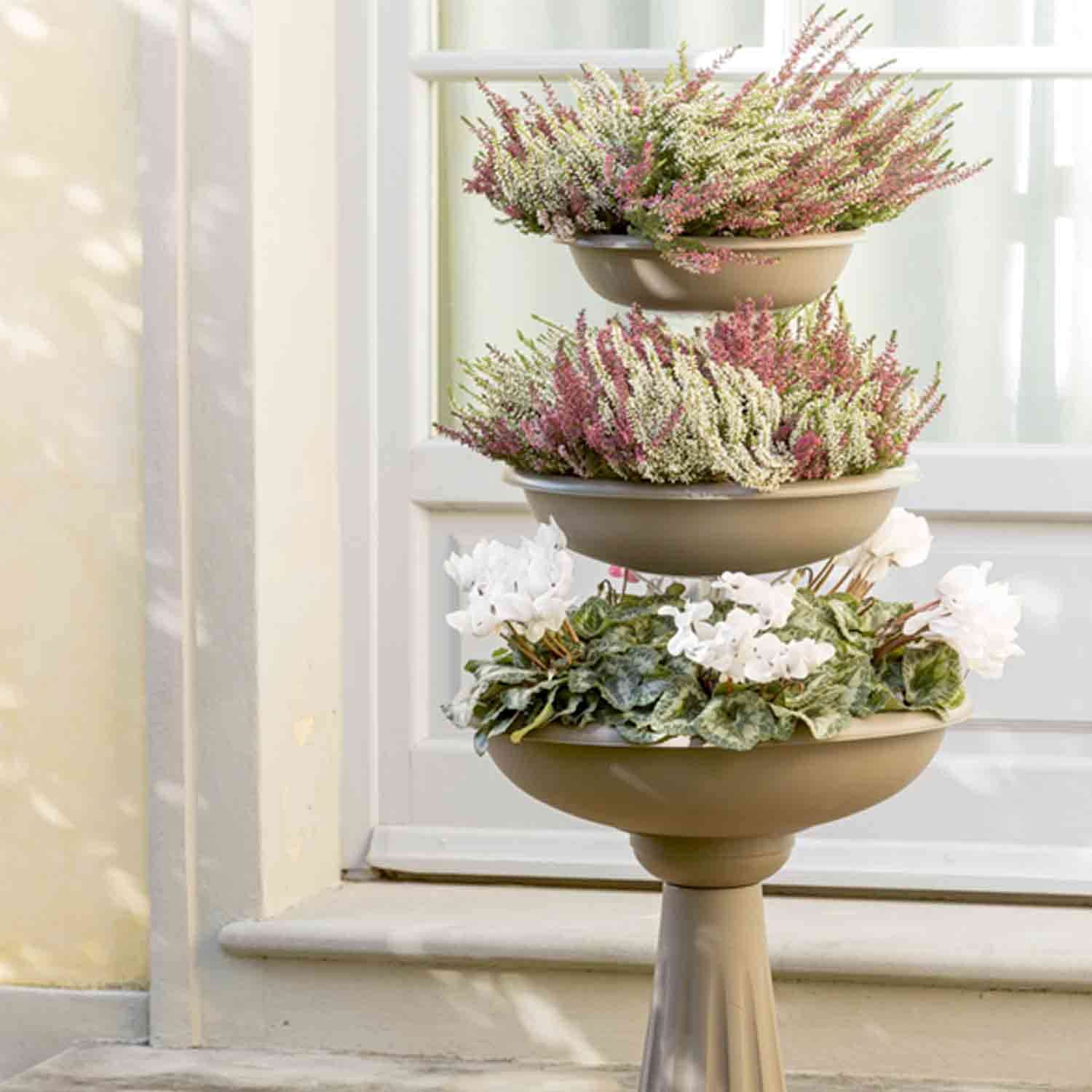 FRANKYSTAR Trevy – Jardinera vertical de fuente, jardinera de exterior para composiciones, capacidad 29,2 l, fabricada en Italia