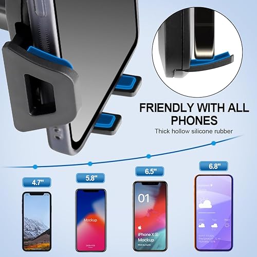 Miniatura 5 de Soporte para teléfono celular para salpicadero y parabrisas para teléfonos inteligentes y dispositivos GPS, soporte universal ajustable seguro para