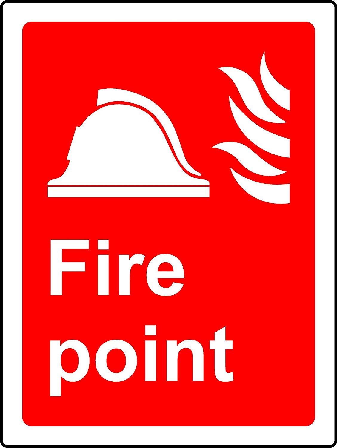 Fire point emergency safety signs - 1.2mm Rigid plastic 300mm x 200mm