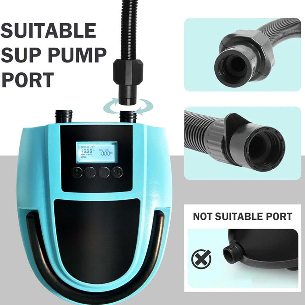 Juego de adaptadores de bomba de tabla de remo, manguera universal de bomba de aire SUP con 7 boquillas, conector de válvula inflable para accesorios de bomba de tabla de remo eléctrica