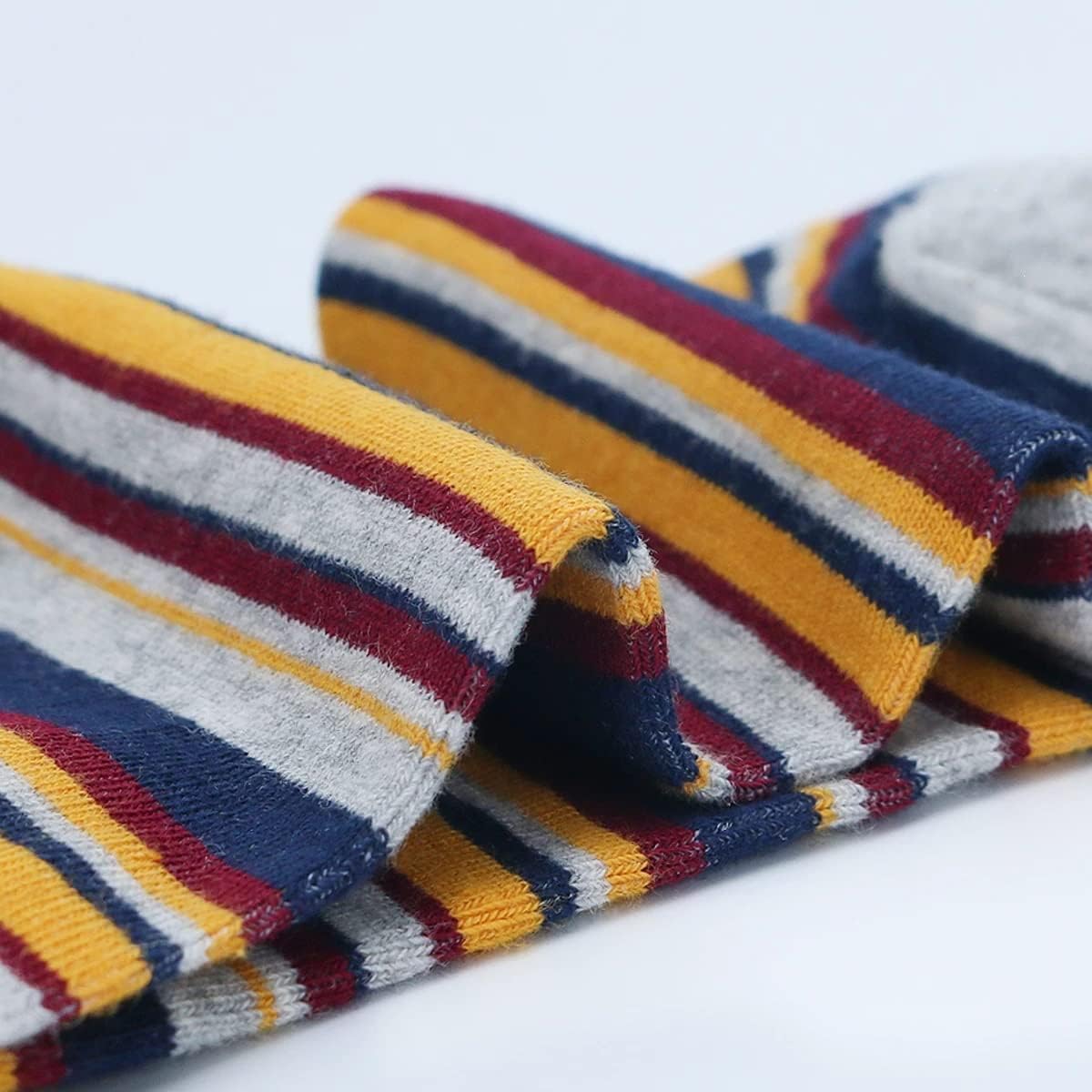 Breathable Soft Colorful Casual Men Socks Size EU41-48 Stripe Grid Business Cotton Dress