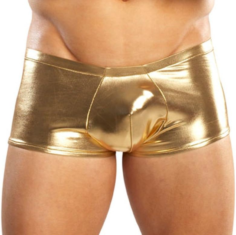 Magic Moments International Male Power Mini Short Stretch Metallic Gold Lame'