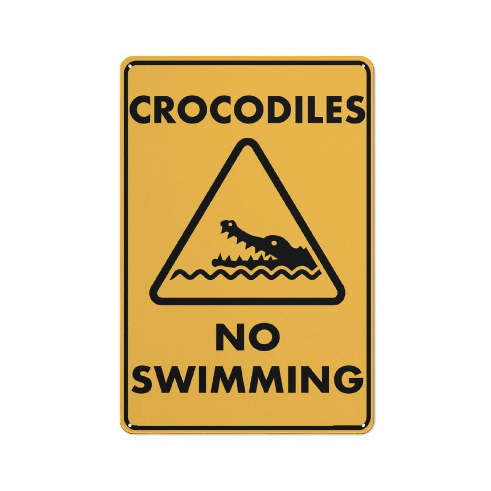 Crocodiles No Swimming Sign 12X8 Inches Metal Aluminum Signs, Weather Resistant, Weatherproof, Indoor Or Outdoor