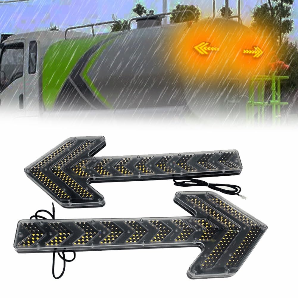 Indicatore luminoso lampeggiante a forma di freccia per la segnalazione del traffico, segnale stradale a LED a forma di freccia, per veicoli da cantiere e carri attrezzi.(Clear,14 * 8 in)