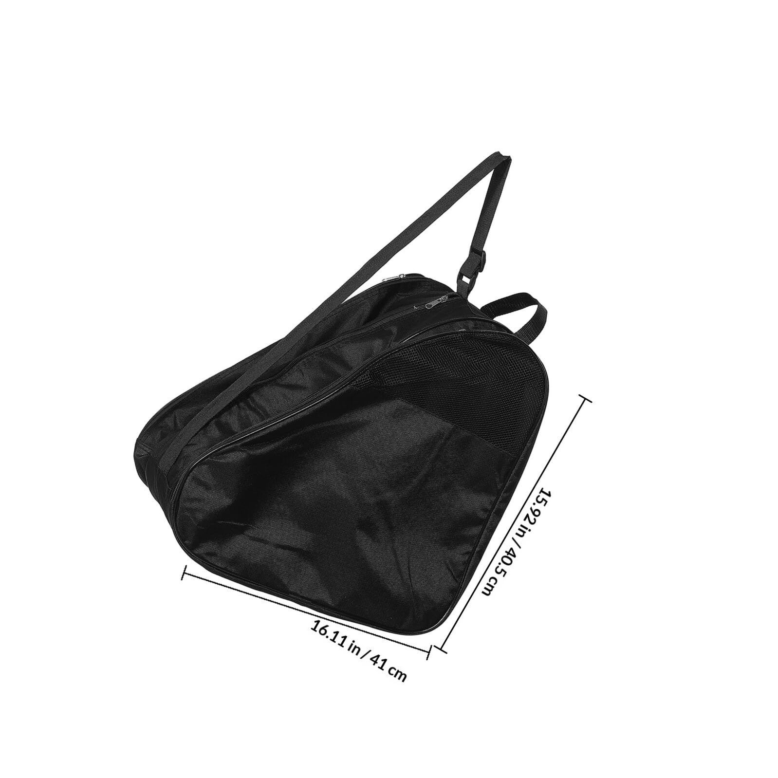 Borsa per Pattini a Rotelle 3 Strati Nera Tracolla e Zaino Ergonomico, Organizer Porta Scarpe per Pattinaggio, Accessorio Leggero e Capiente per Trasporto Comodo