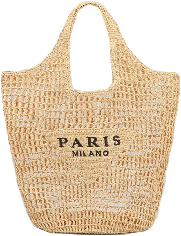 Covelin Women's Handwoven Straw Tote Bag – Lightweight, Large Capacity Boho Beach Bag