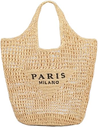 Covelin Womens Handwoven Straw Tote Bag Lightweight, Large Capacity Boho Beach Bag