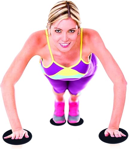 Miniatura 7 de Discos deslizantes deslizantes de núcleo, deslizadores de ejercicio, paquete de 4 deslizadores dobles para alfombras, suelos duros, Core Fitness