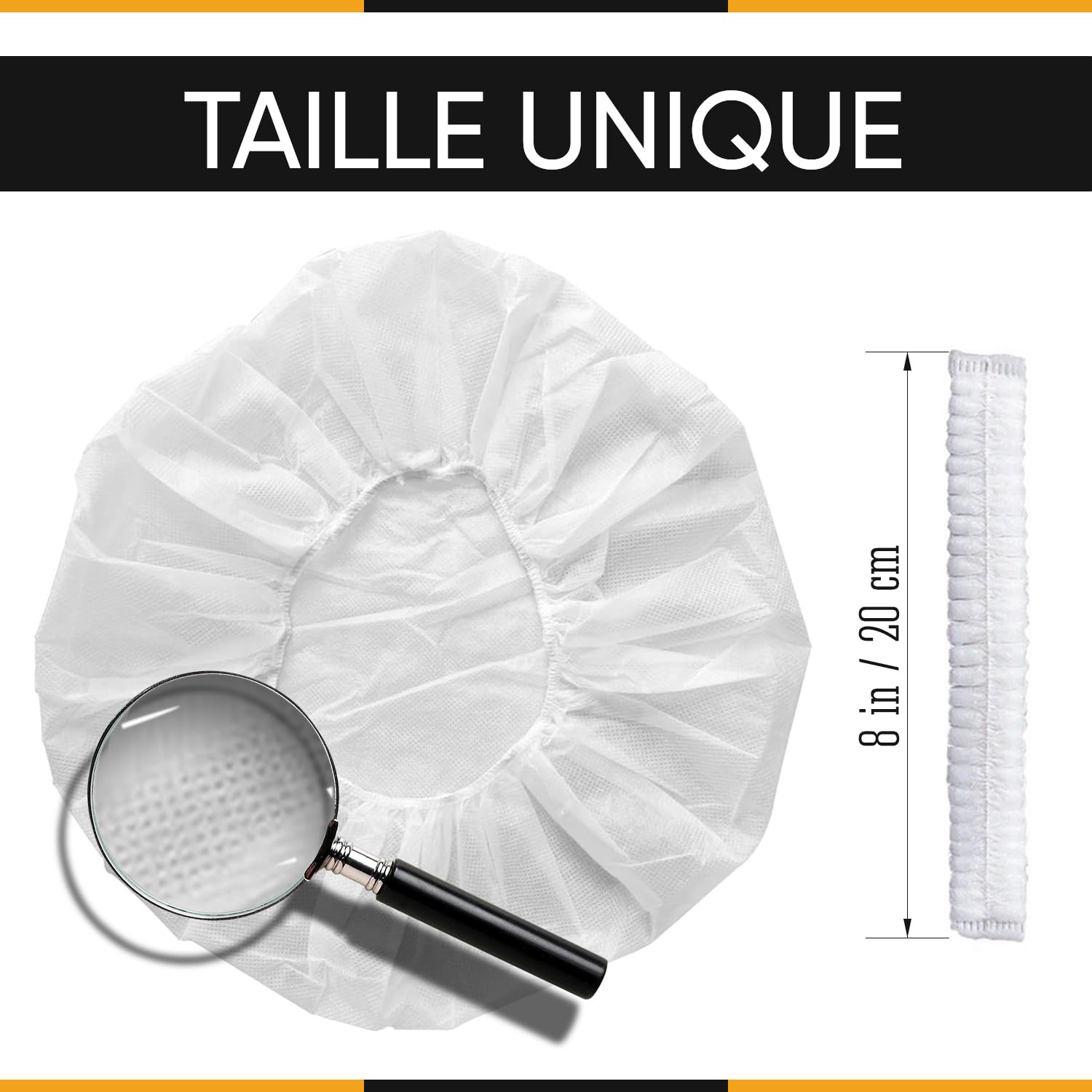 300 Uds Charlottes Jetables Cheveux, Confort Supérieur pour Cuisine et Beauté, Bonnets Chirurgicale Médicales à Usage Unique en TNT Respirants, Protection Optimale, Blanc, Unisexe