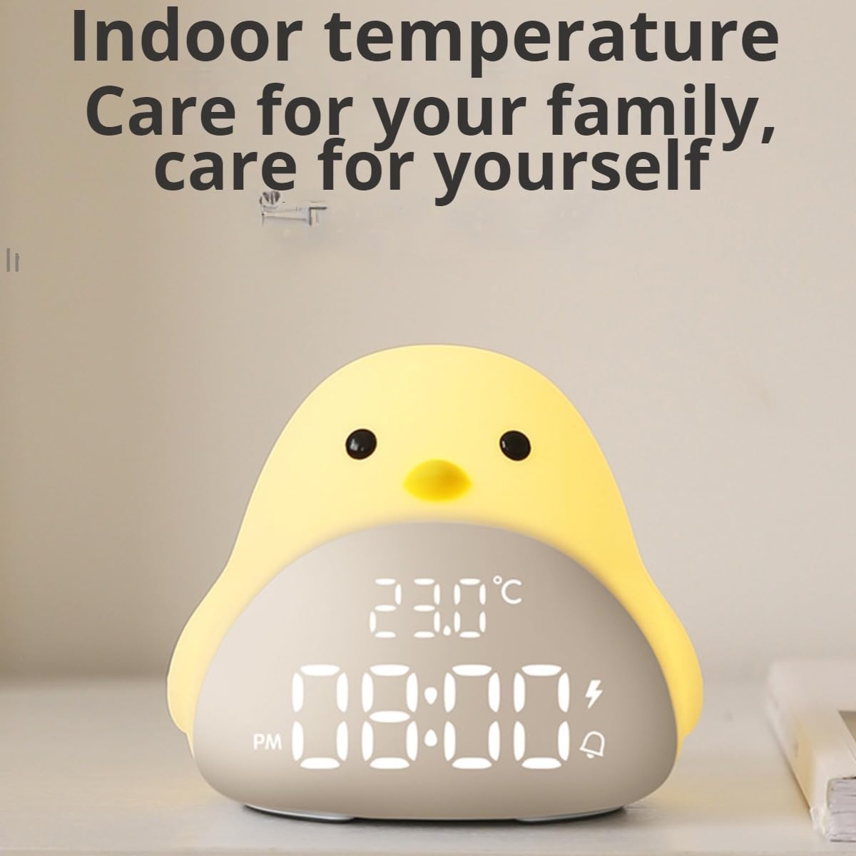 Reloj despertador para niños, reloj despertador para dormitorio de niños, reloj de mesita de noche, pantalla digital LED, despertador, regalo de cumpleaños para niños y niñas (blanco)