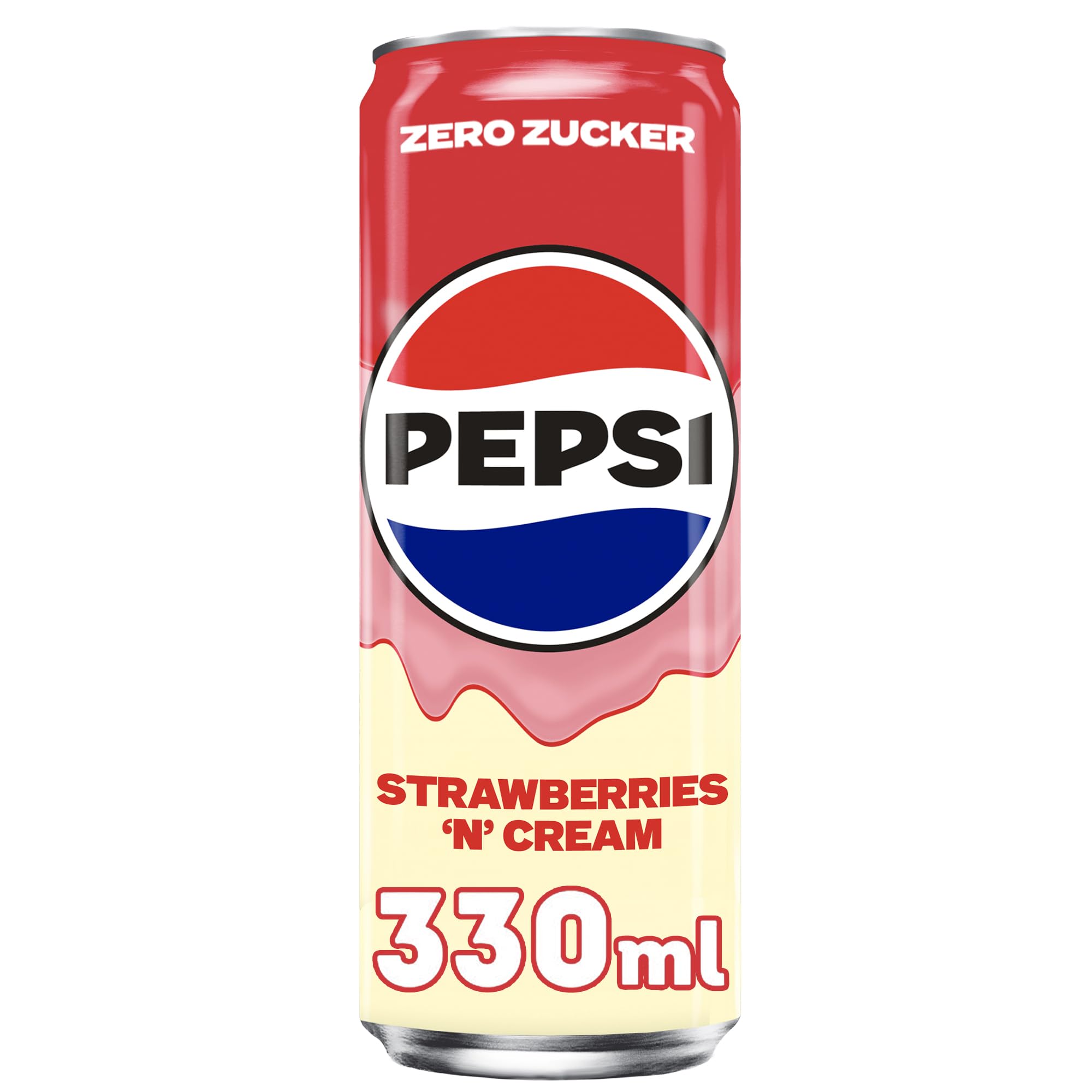 Pepsi Zero Zucker Strawberry 'n' Cream Geschmack in der Dose, Einweg (24 x 0,33l)