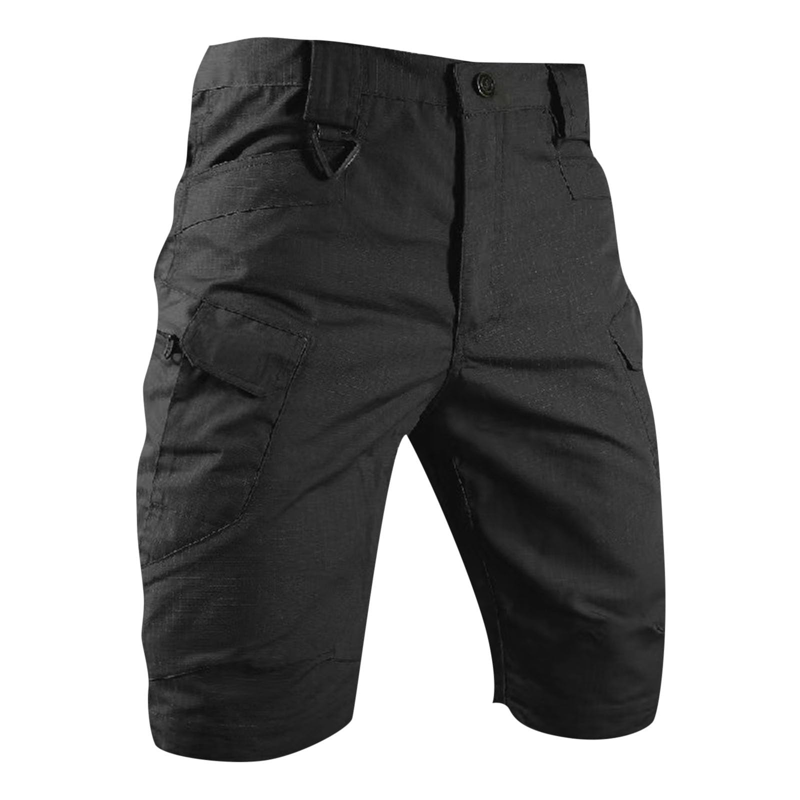 Pantaloni Corti da Lavoro Uomo-Pantaloncini Larghi in Corda Attillata Tinta Unita Sportivi Casual alla Moda da Uomo