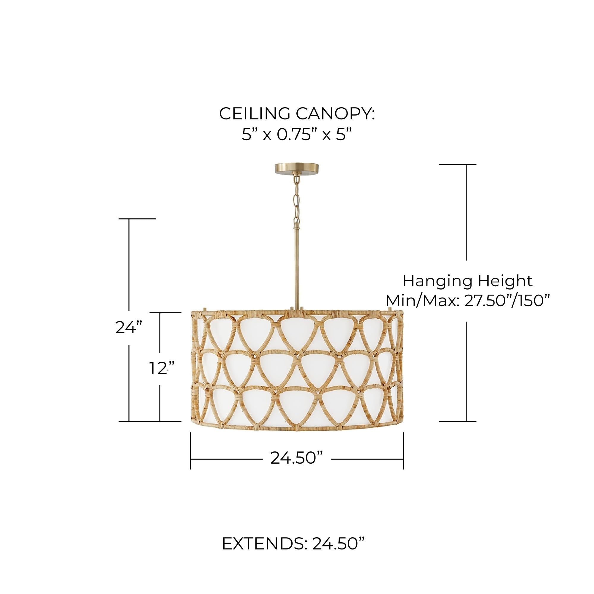 Capital Lighting 347241MA Tulum Natural Handcrafted Rattan