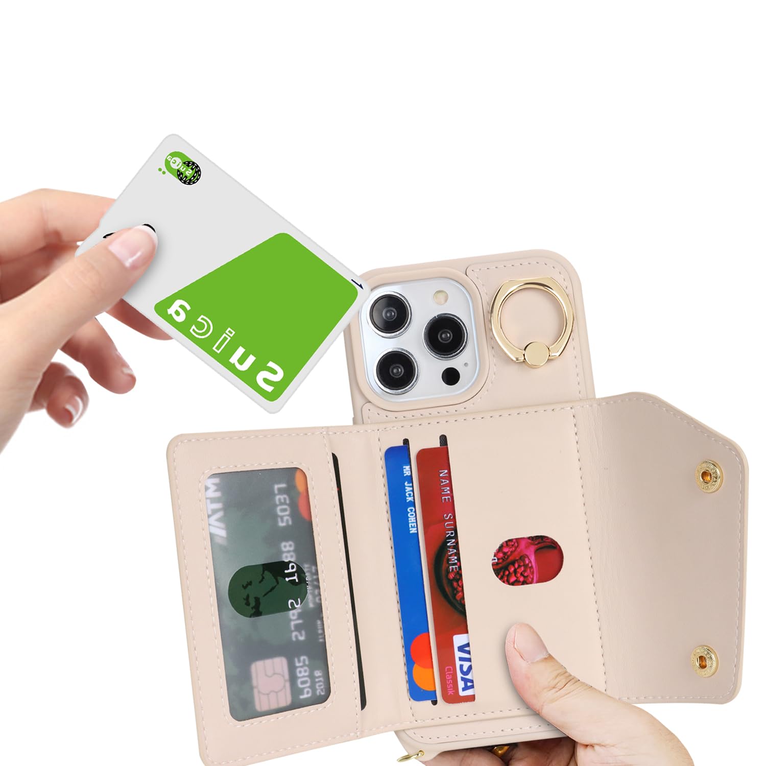 Custodia Lipvina Per IPhone 12 Pro Max Con Cinghia Tracolla E Porta Carte RFID - Design Elegante Con Tasca Cerniera