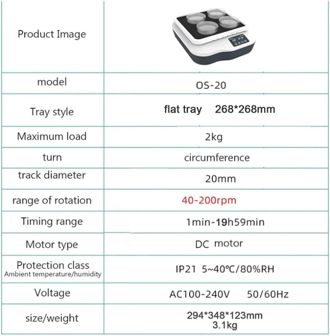 Lab Digital Orbital Shakers, Laboratory Oscillator Mixer 40-200rpm Horizontal Rotator Shaker, Fixing Orbital Rotator Shaker & Continuous Mode or Timer Mode