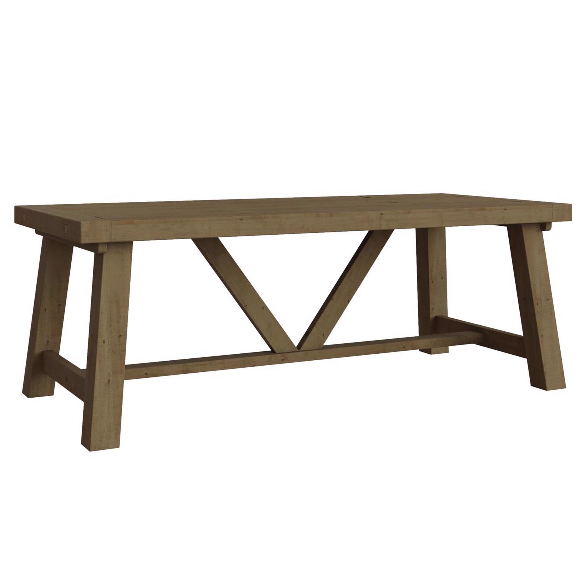 B&Q -  2M Fixed Top Dining Table Solid Reclaimed Natural Pine