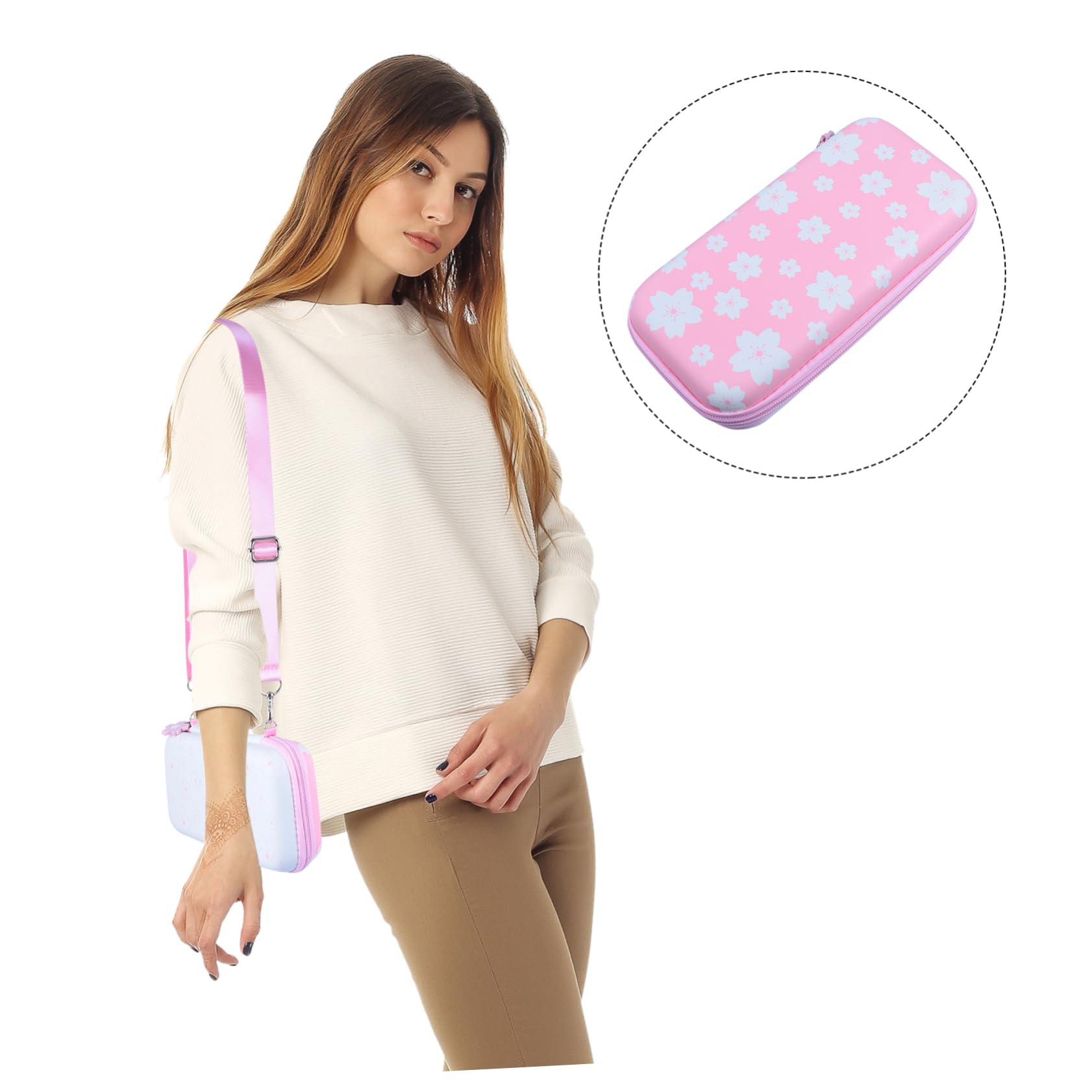 CIYODO Game Console Carry Case Compatible with Shoulder Handheld Bag with Organizer for Multiple Games Detachable Strap Mesh Storage for Cables Accessories