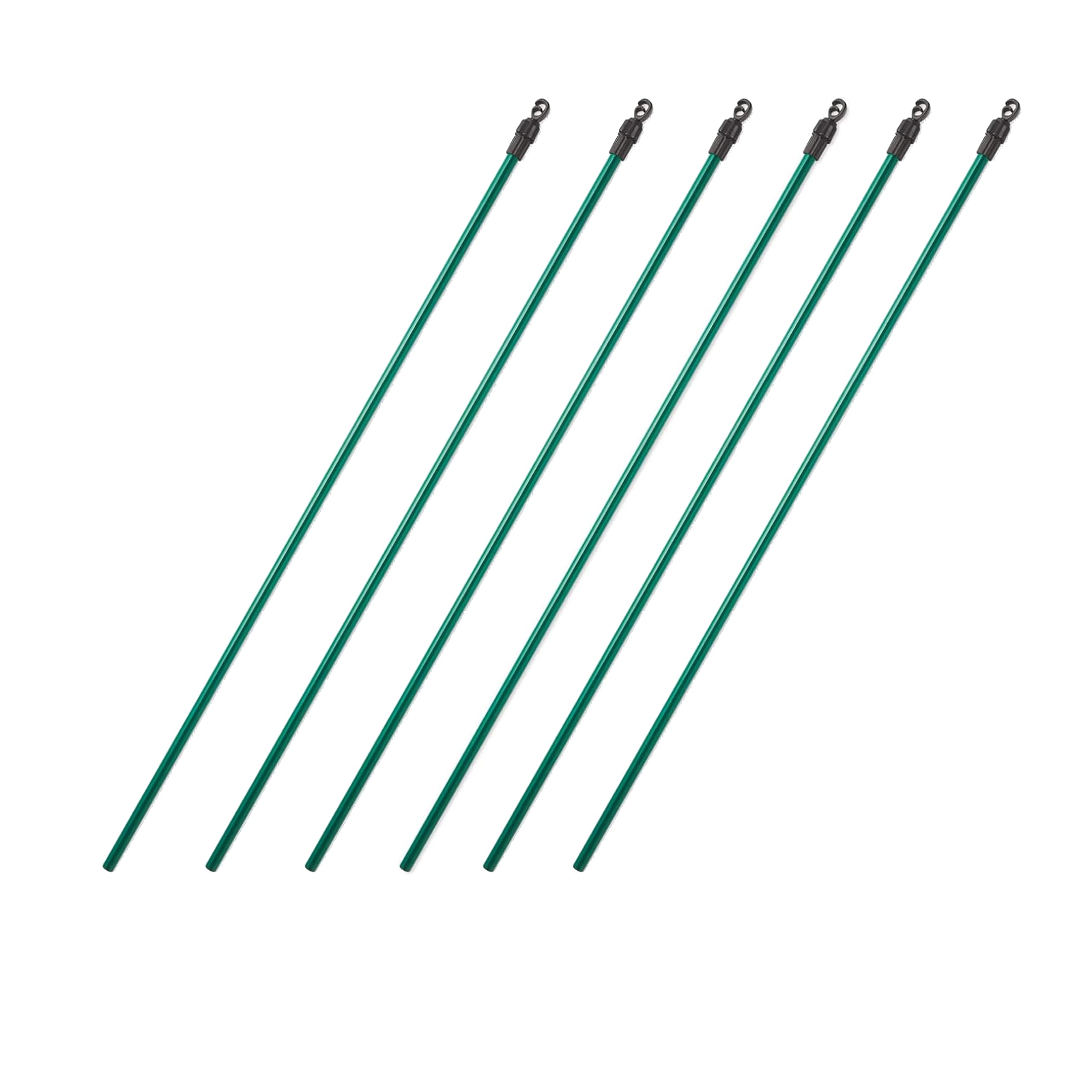 Novostyl Green Telescopic Washing Line Prop Pole Clothesline Heavy Duty Home Garden Washing Line Dry Clothes Drying Airer Support Extenedable To 2.2M (Pack Of 6)