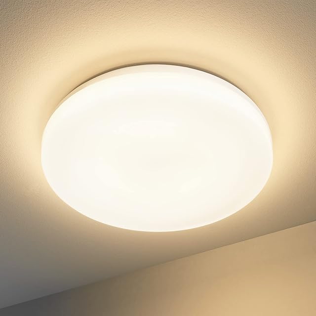 ANWIO 18W Led Ceiling Light IP65 Bathroom Lighting ,Shower Lights Waterproof ,1800LM 4000K Natural White IP65 Downlights Bathroom,Shower Light ,Small Bathroom Light(φ280*50MM)
