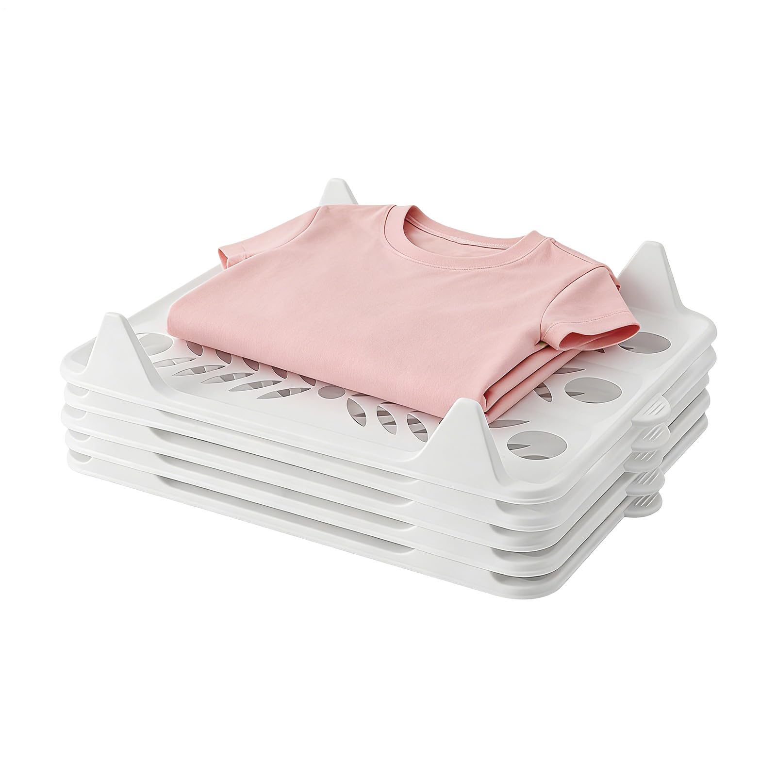 Organizador de Camisas Apilable 5 Piezas de Separadores de Ropa | Organizador Optimizador de Espacio Para Armario Dormitorio Hogar, Jeans, Suéteres, Camisetas, Calcetines,