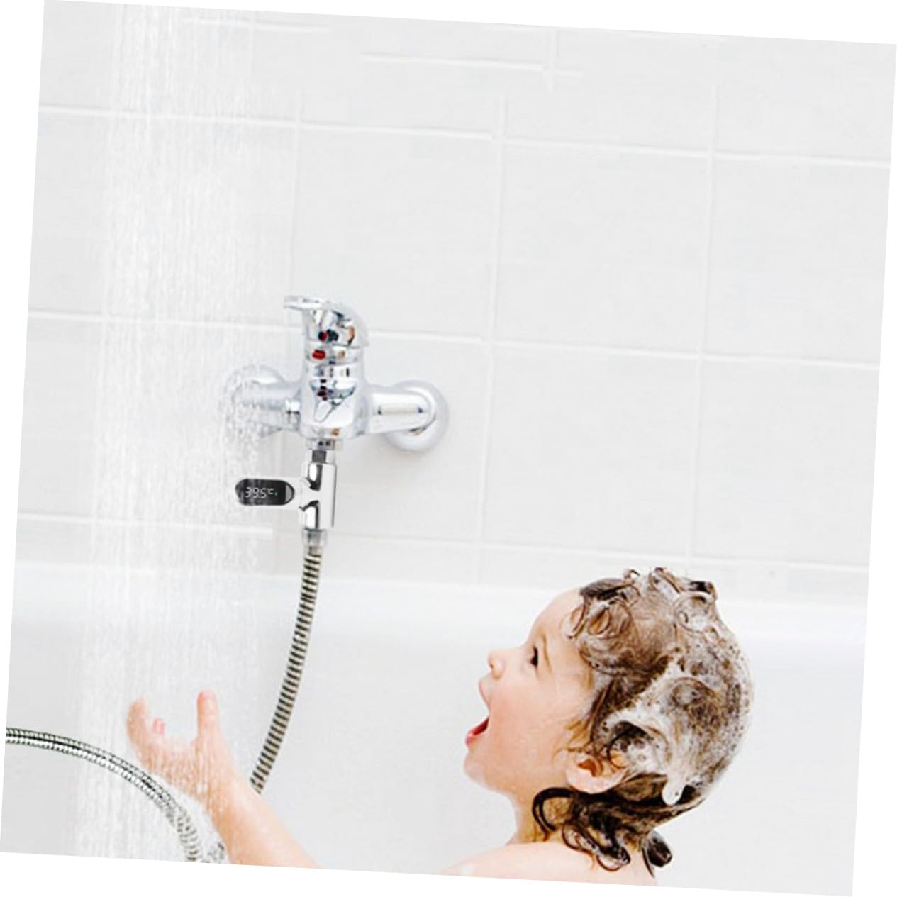 Termómetro de Agua Indicador Adecuado para Baño Seguro para Ñiño Pantalla Led, Medición Precisa 5 85°c, Material Abs Pc, sin Baterías