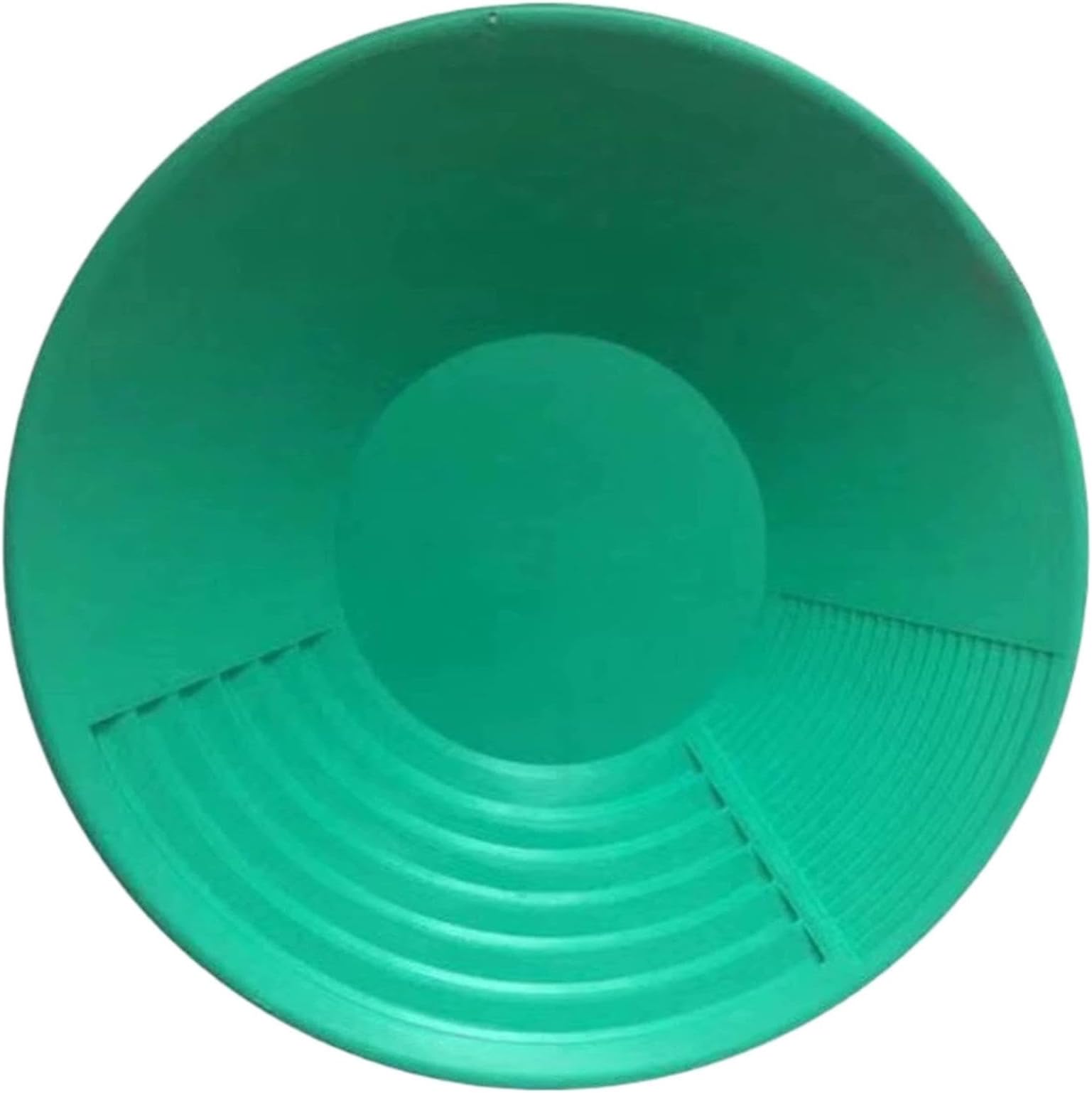 15 Inch Gold Pan with Riffles, Round Prospecting Equipment for Beginners, Outdoor Gold Panning Mining Tool for Effective Separation (Green)