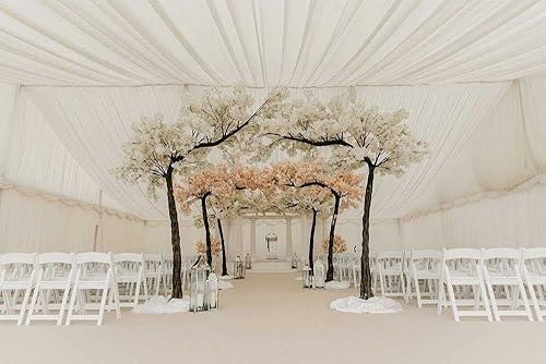 Vista 5 de Árbol de flor de cerezo artificial, con hojas realistas y tallos de madera real, para exteriores, oficina, fiesta, boda